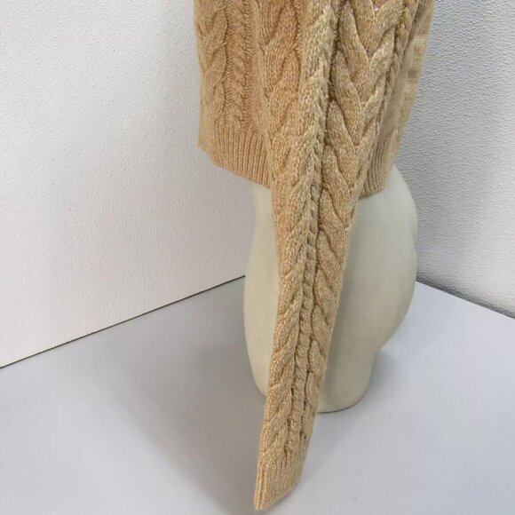 NEW DH NEW YORK Womens Eloise Crew Neck Cable Sweater Light Brown Size M - Picture 9 of 13